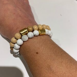 Natural Howlite Beaded Bracelet